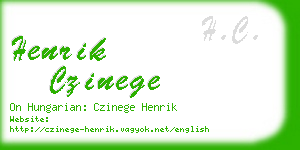 henrik czinege business card